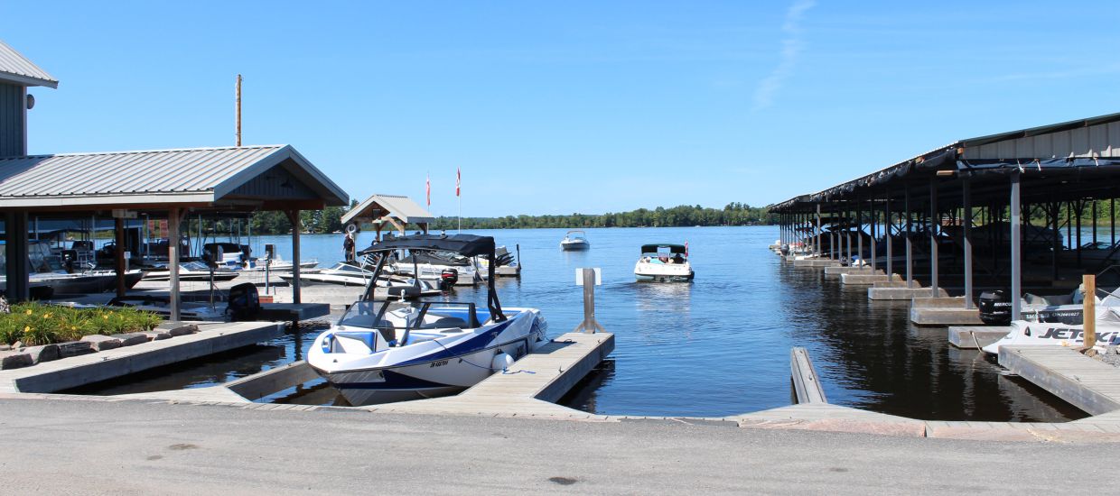 Boats and docks at the Marina